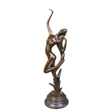 Abstrakte Messingstatuentänzer-Dekorations-Bronze-Skulptur Tpy-056